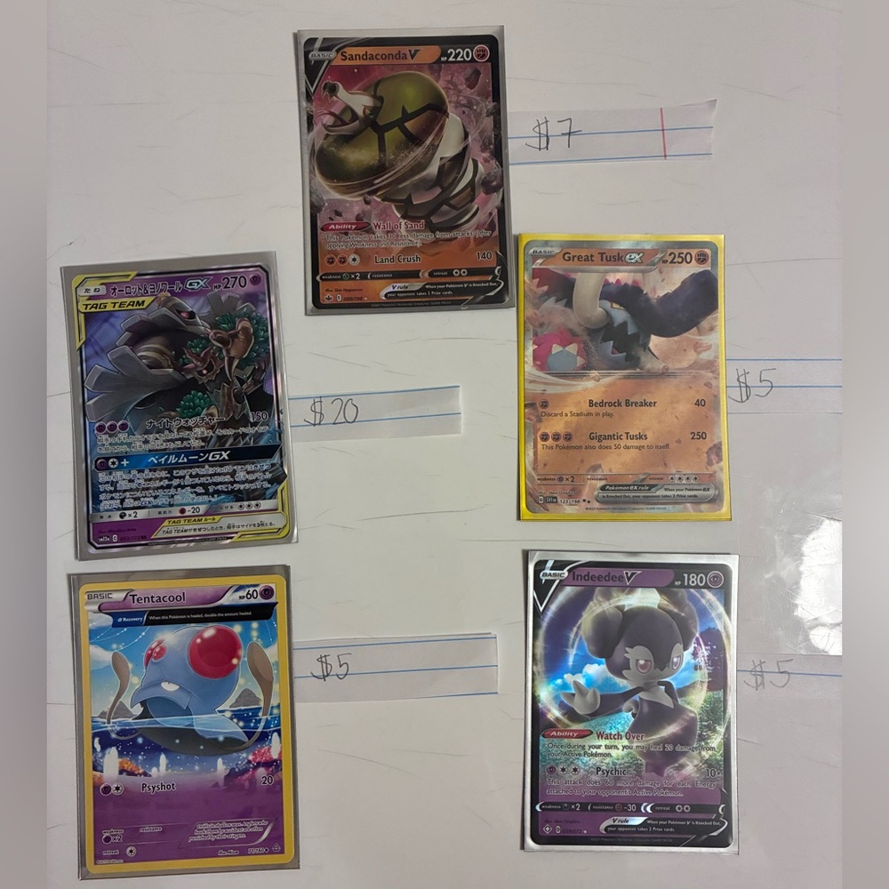 Pokemon Trading Cards - Red, Orange, Blue, Purple, Black